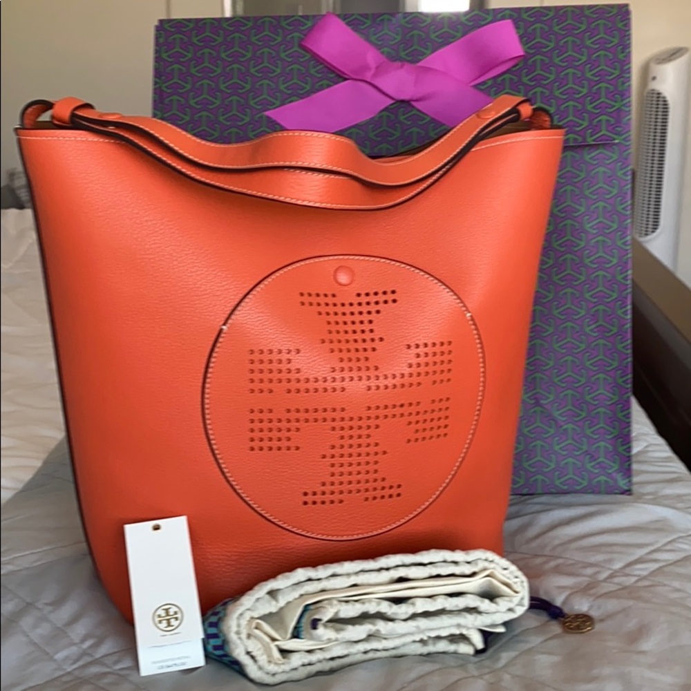 Tory Burch Perforated Logo Hobo